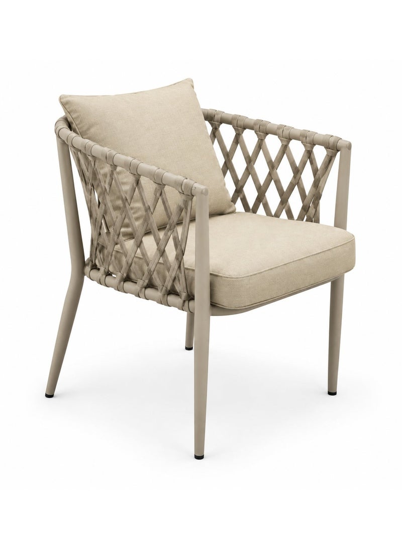 Casa Fiora Modern Aluminum WPC Outdoor Dining Set with 6 Cushioned Chairs - Image 3