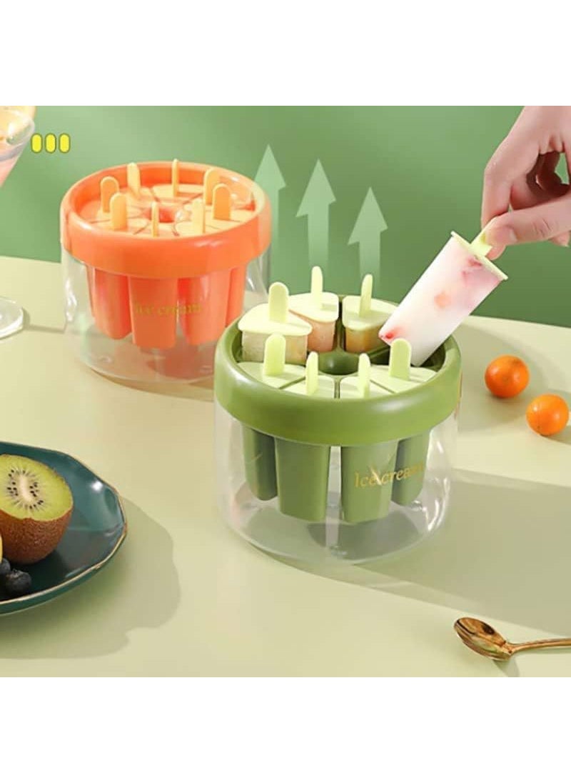 JOSSYFY - JOSSYFY Kulfi Candy for Children Adults Ice Cream Mold with Sticks and Ice Box Plastic Reusable Ice Pop Makers Homemade 8 Grid PopsicleFrozen Ice Cream Easy Release Popsicle Maker Multi - Image 1