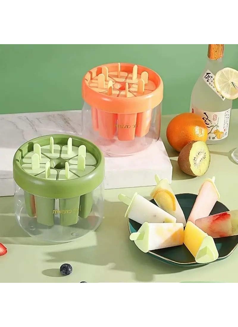 JOSSYFY - JOSSYFY Kulfi Candy for Children Adults Ice Cream Mold with Sticks and Ice Box Plastic Reusable Ice Pop Makers Homemade 8 Grid PopsicleFrozen Ice Cream Easy Release Popsicle Maker Multi - Image 1