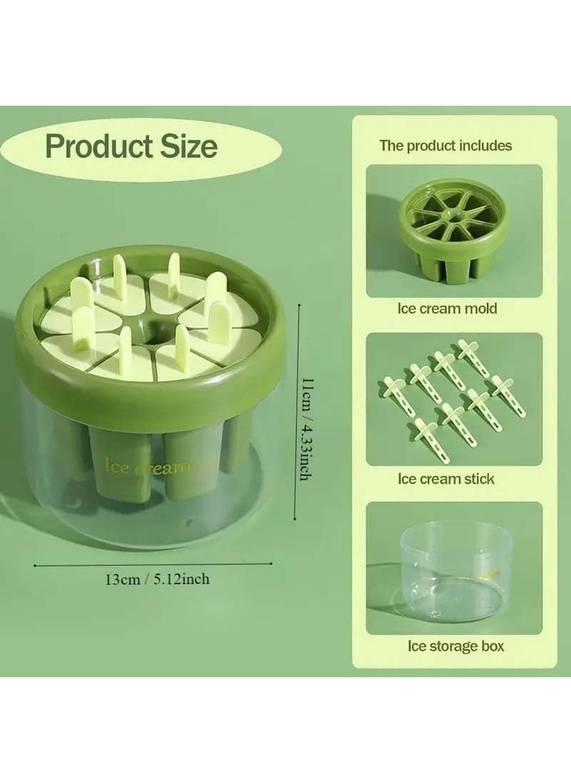 JOSSYFY - JOSSYFY Kulfi Candy for Children Adults Ice Cream Mold with Sticks and Ice Box Plastic Reusable Ice Pop Makers Homemade 8 Grid PopsicleFrozen Ice Cream Easy Release Popsicle Maker Multi - Image 1