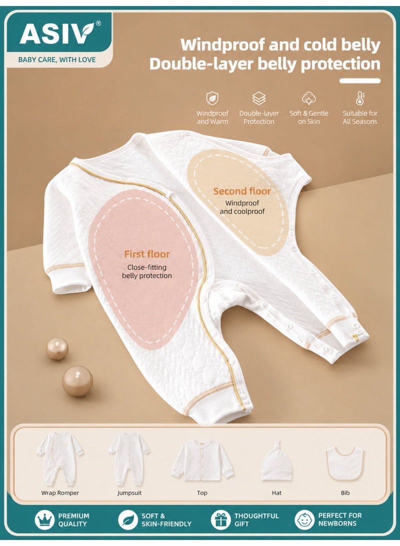 ASIV 18PCS Newborn Baby Gift Set, Newborn Layette Gift Set for Boys and Girls, Babies Essential Clothes Accessories with Baby Blanket, 100% Premium Cotton, for Spring Summer Autumn Winter Four Seasons - Image 4
