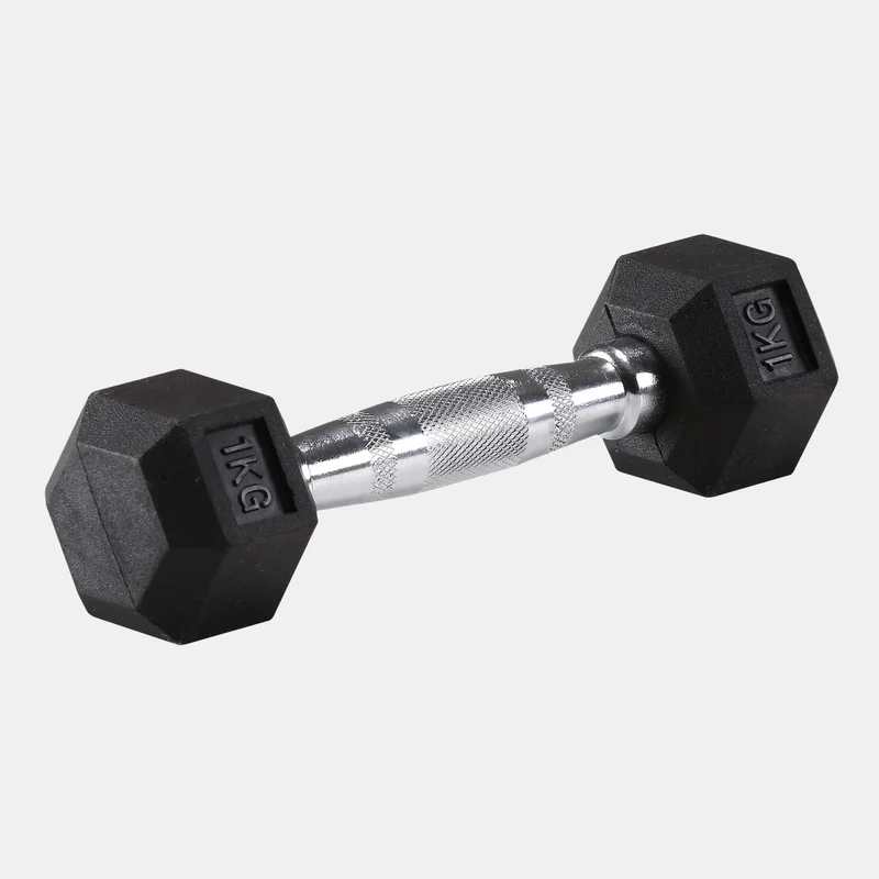 BODY SCULPTURE Hex Rubber Dumbbells (Pair of 1kg)