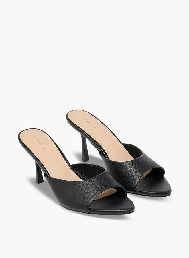 Flora Bella By Shoexpress BLACK Women Slip-On Stiletto Heel Sandals for Women | Best Price UAE