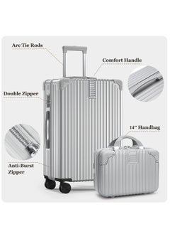 TRASSLE 4 Pack Luggage Sets, Expandable PP Hardshell Suitcase Sets, Hardside Lightweight Durable Carry On Suitcase with Spinner Wheels, TSA Lock 14/20/24/28in  - Image 4