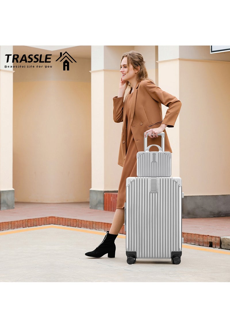 TRASSLE - 4 Pack Luggage Sets, Expandable PP Hardshell Suitcase Sets, Hardside Lightweight Durable Carry On Suitcase with Spinner Wheels, TSA Lock 14/20/24/28in - Image 1