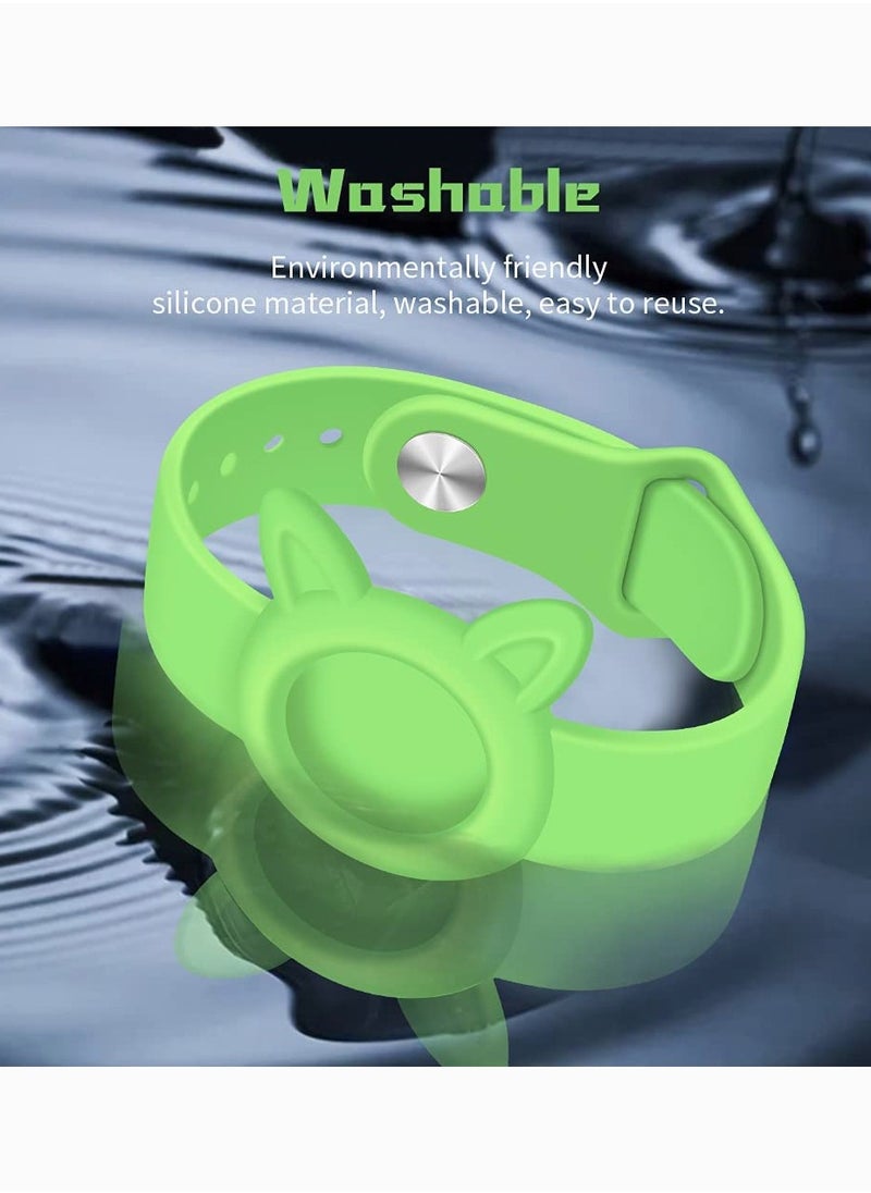 SYOSI - Wristbands for Apple Airtag, SYOSI Soft Silicone Watch Band, Anti-lost, Waterproof and Sweatproof Portable Wrist Strap for Elderly and Children, 2Pcs (Fluorescent Blue+Fluorescent Green) - Image 1