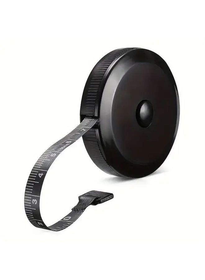 Black 60 Inch Retractable Sewing Tape Measure Dual Sided Scale Metal Blade - Image 1