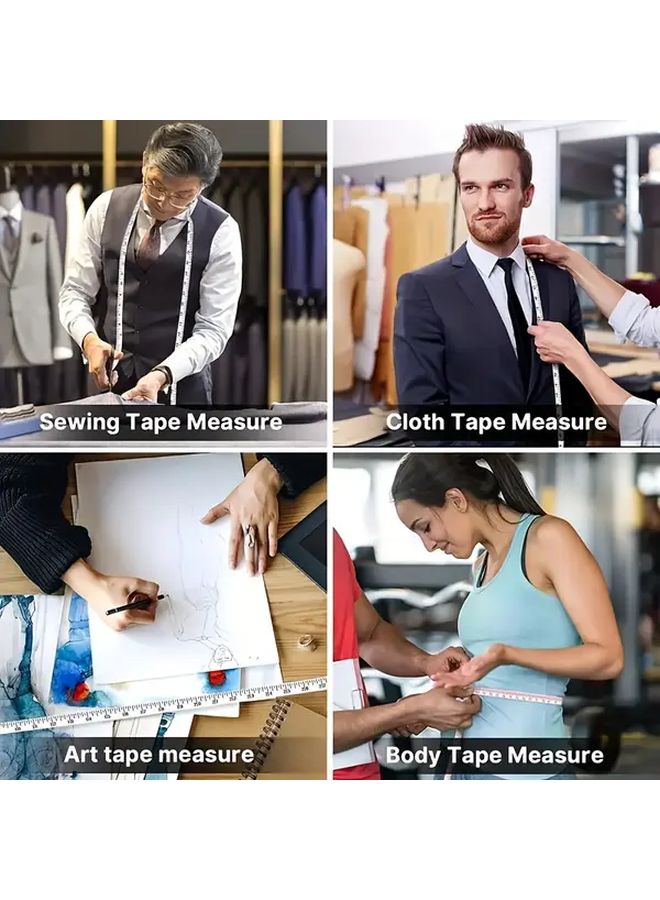 Black 60 Inch Retractable Sewing Tape Measure Dual Sided Scale Metal Blade - Image 5