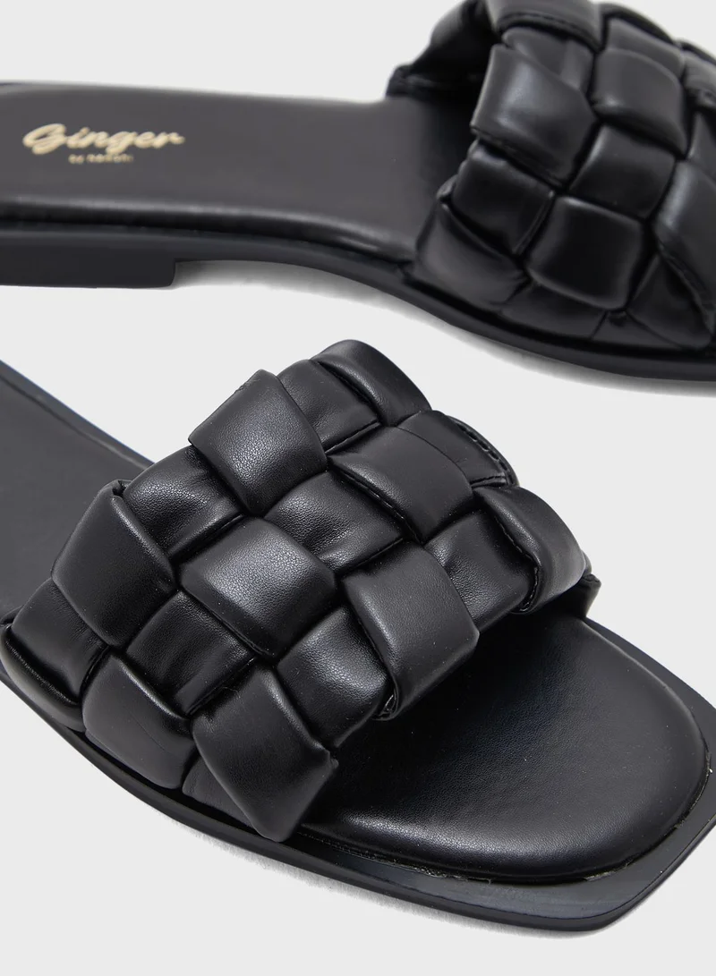 Ginger Quilted Strap Flat Sandal