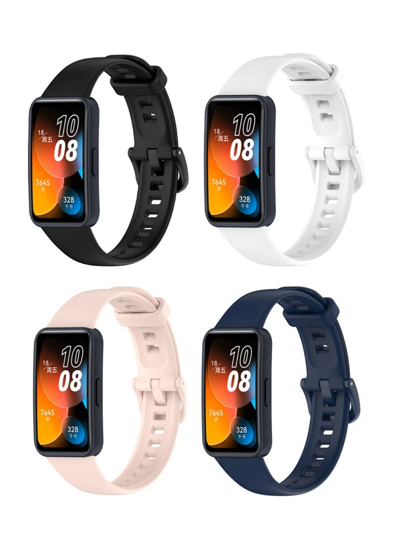 إكس ليفيل حزام 4PCS TPU مناسب لفرقة هواوي 10/9/8 الرياضة السيليكون الساعة الأسود الأبيض الوردي والأزرق - Image 1