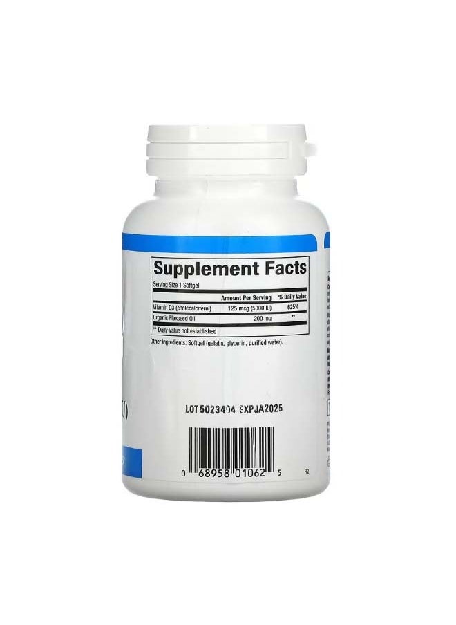 natural Factors - Vitamin D3 125 mcg 5000 IU 360 Softgels - Image 1