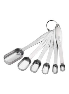 Spring Chef 6-Piece Stainless Steel Measuring Spoon Set Silver  - Image 1