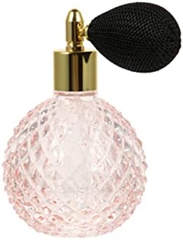 1 pcs 100ML Portable Vintage Crystal Glass Perfume Bottle With Atomizer Empty Cosmetic Mini Refillable Spray Bottles (Pink), (156451)