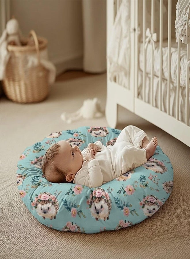 Babrukda Cute Flower Hedgehog Baby Lounger Cover for Newborn Baby Lounger Pillow Cover Baby Nest Breathable Infant Floor Seat Cover Removable Cover for Infant Lounger Pillow Gifts (Cover Only) -1 - Image 4
