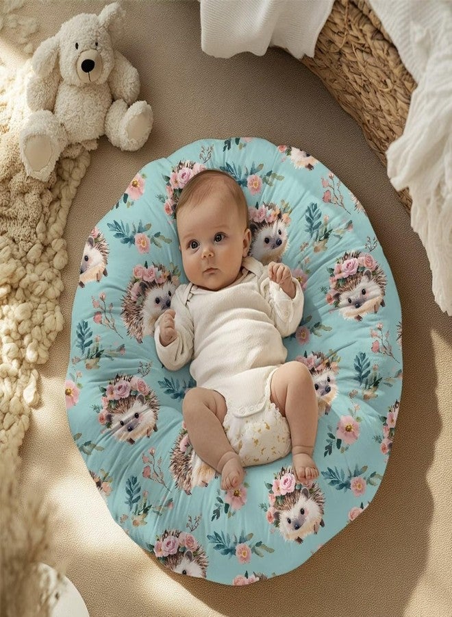 Babrukda Cute Flower Hedgehog Baby Lounger Cover for Newborn Baby Lounger Pillow Cover Baby Nest Breathable Infant Floor Seat Cover Removable Cover for Infant Lounger Pillow Gifts (Cover Only) -1 - Image 5