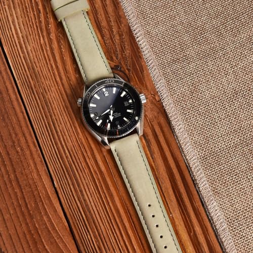 Ritche Quick Release Leather Watch Band 18mm 20mm 21mm 22mm 23mm 24mm for Samsung Galaxy Watch 6 Band Classic 43mm 47mm 40mm 44mm Leather Watch Strap Gray Silver 20mm Classic - Image 3