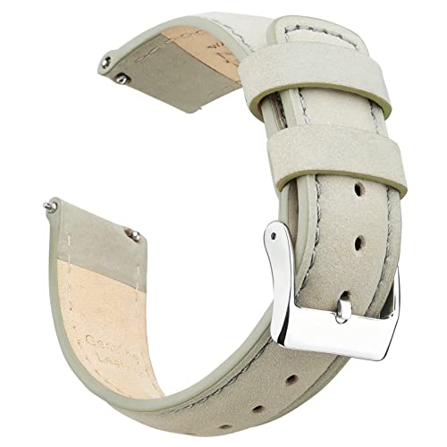 Ritche Quick Release Leather Watch Band 18mm 20mm 21mm 22mm 23mm 24mm for Samsung Galaxy Watch 6 Band Classic 43mm 47mm 40mm 44mm Leather Watch Strap Gray Silver 20mm Classic - Image 1