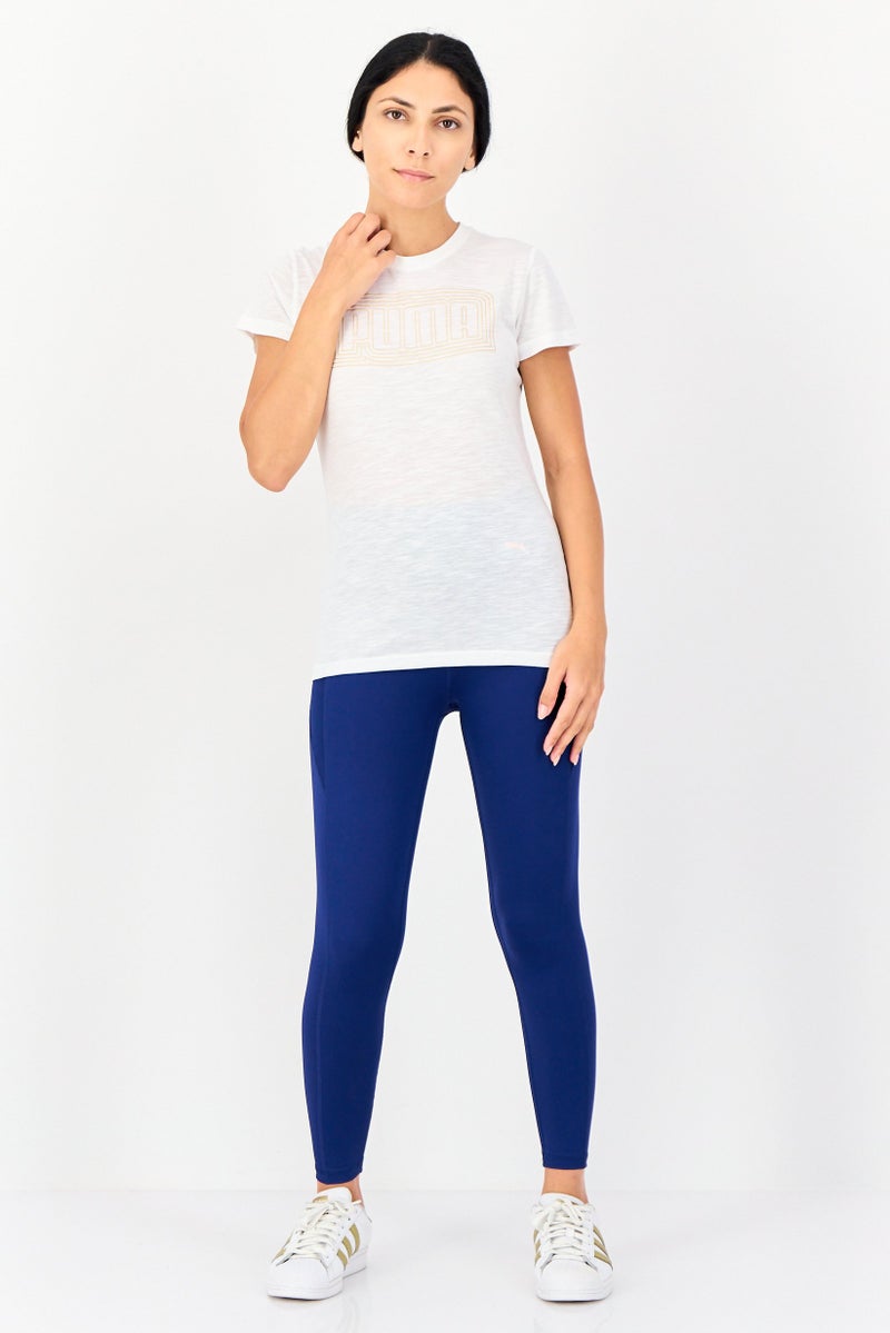 PUMA تي شيرت رياضي نسائي قصير الأكمام في الهواء الطلق، أبيض - Image 3