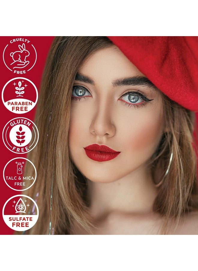 مينينا أحمر شفاه غير لامع أحمر ساطع، يدوم طويلاً، خفيف الوزن لراحة عالية، يمكن ارتداؤه طوال اليوم، خالٍ من التلك، خالي من البارابين، لم يتم الإساءة إلى الحيوانات لولا - Image 5