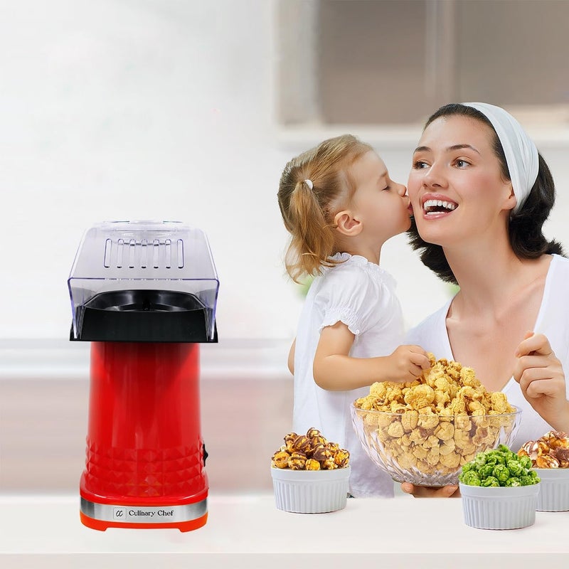 CULINARY CHEF PM102-RED Deluxe Hot Air Personal Popcorn Popper - Image 4