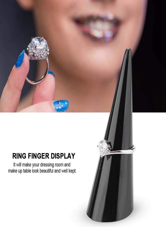 Semme Black Ring Tower,Finger Ring Jewelry Display, 5pcs Single Finger Display Ring Holder Showcase Stand Jewelry Rings Organizer(Black) - Image 2