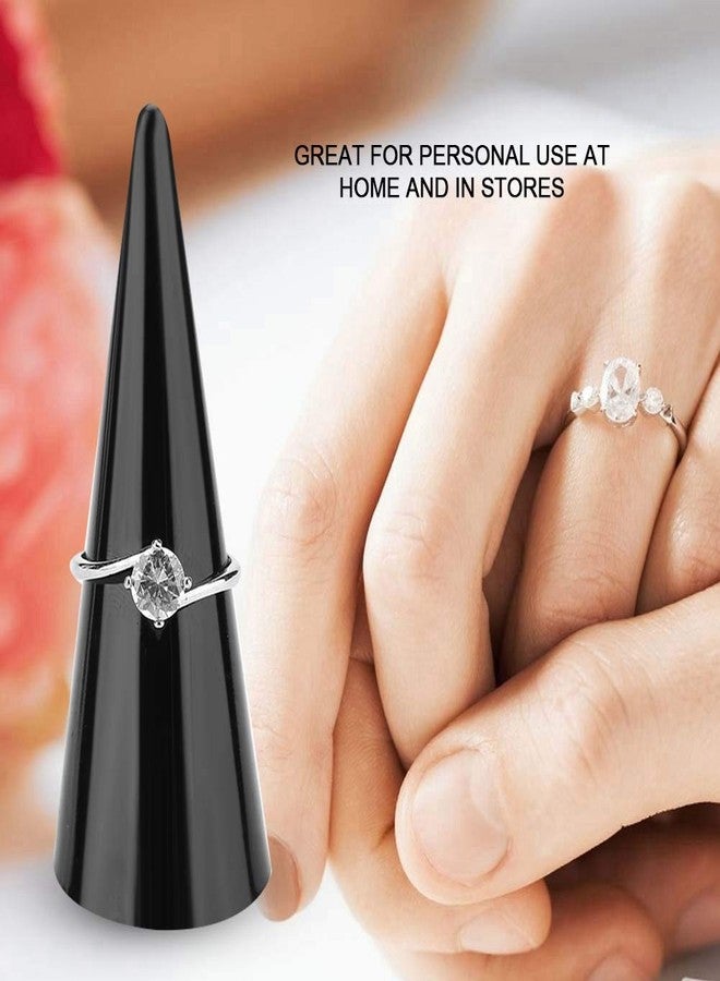 Semme Black Ring Tower,Finger Ring Jewelry Display, 5pcs Single Finger Display Ring Holder Showcase Stand Jewelry Rings Organizer(Black) - Image 3