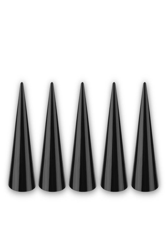 Semme Black Ring Tower,Finger Ring Jewelry Display, 5pcs Single Finger Display Ring Holder Showcase Stand Jewelry Rings Organizer(Black) - Image 1