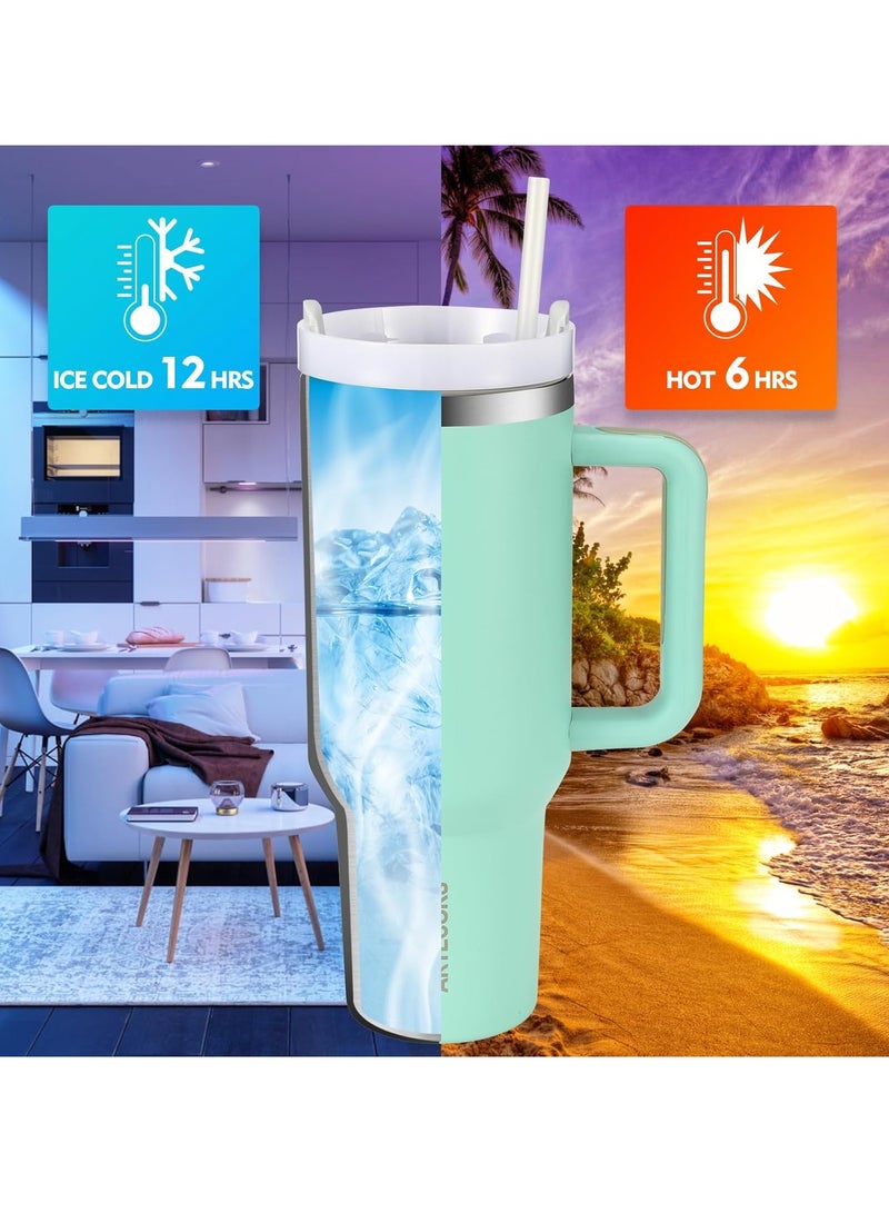 1200ml Tumbler with Handle Large 40 oz Water Bottle Insulated Tumbler with Lid and Straw - Image 5