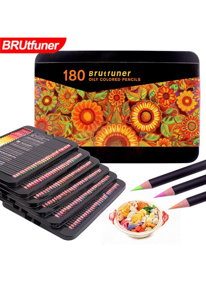 Brutfuner Color Color Pencil 120 Color Lead 180 Color Oil Color Pencil Graffiti Color Pen - Image 1