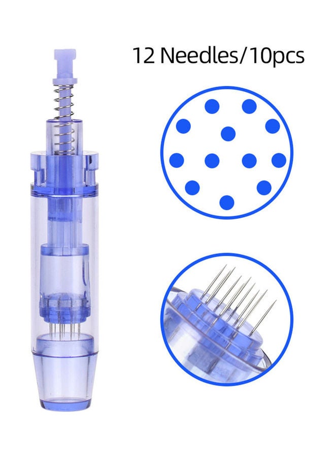 Loquat 10-Piece Replaceable Cartridges Skin Derma Needles for Microneedling Pen 12 Pin Cartridge Blue 14.5 x 4.5 x 9.5cm - Image 5