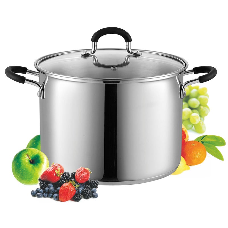 Cook N Home Cook N Home Stockpot Sauce Pot Induction Pot With Lid Professional Stainless Steel 8 Quart  Dishwasher Safe With StayCool Handles  Silver 