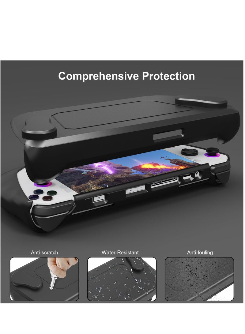 Upgraded Full Protective Case with Front Cover and Kickstand Compatible with ASUS ROG Ally 2023 Shock-Absorption Non-Slip and Anti-Scratch Design Cover Protector - Black - Image 3