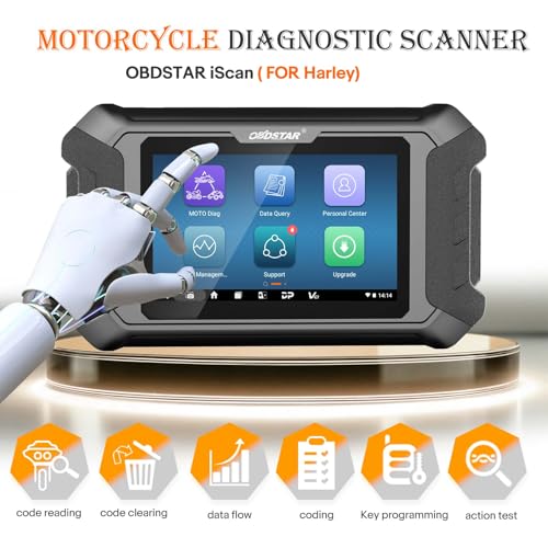 OBDSTAR Motorcycle Diagnostic Tool Fits for Harley System Diagnosis Motorcycle Diagnostic Scanner Motorcycle Scanner Code Reader with ECU Setting, Error Codes Reading and Clearing, 5'' Touch Screen - Image 3