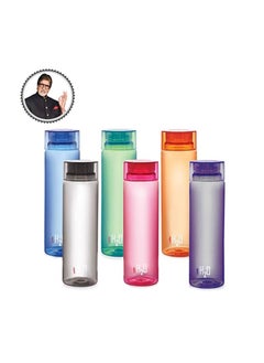 Cello Cello H2O Unbreakable Plastic Bottle Set, 1 Litre, Set of 6, Multicolour  - Image 2