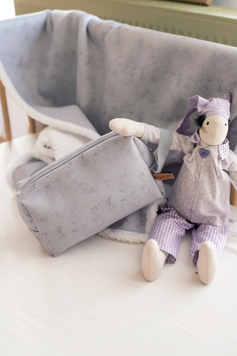هامور Zippered Dirty Clean Wet Dry Baby Laundry Clothes Clothing Multi-Purpose Makeup Bag Solid Gray