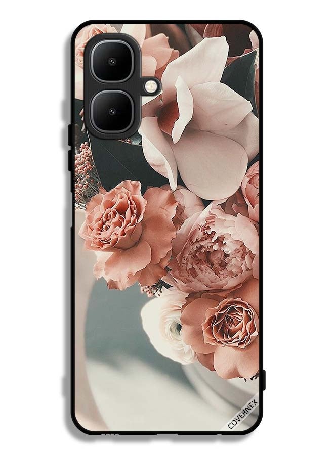 Covernex Infinix Smart 10 Protective Case Cover Bouquet Of Beautiful Peach Flowers