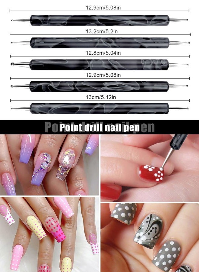TOROKOM 19Pcs Acrylic Nail Brush Set, Nail Brushes for Nail Art Pen Nail Art Tools for Acrylic Application incl 7Pcs Gel Nail Polish Brush,6Pcs Nail Design Brush,5Pcs Dotting Pen,1Pc Nail Dust Brush - Image 4