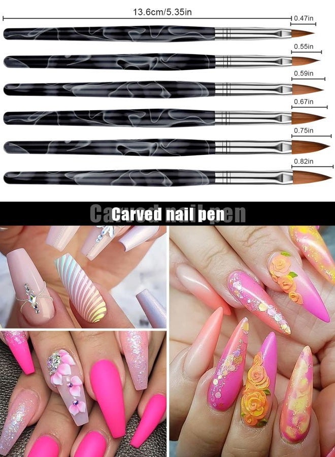 TOROKOM 19Pcs Acrylic Nail Brush Set, Nail Brushes for Nail Art Pen Nail Art Tools for Acrylic Application incl 7Pcs Gel Nail Polish Brush,6Pcs Nail Design Brush,5Pcs Dotting Pen,1Pc Nail Dust Brush - Image 3