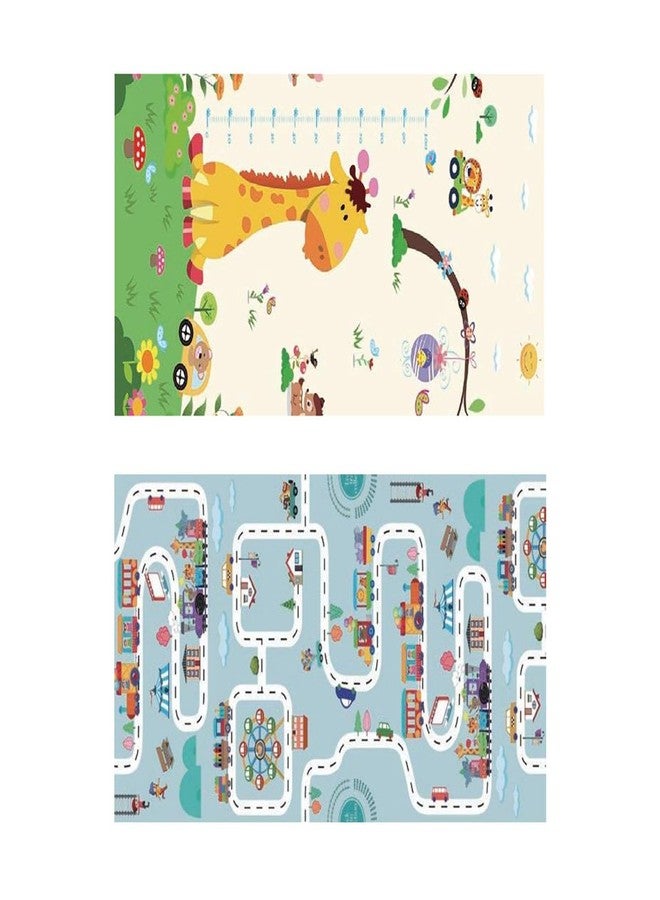 REZNOR بساط لعب أطفال محمول كبير جدًا من ريزنور، سمكه 6 مم، مقاس 1500 × 1200 مم، بساط زحف أرضي قابل للطي مصنوع من الفوم، بنقوش قابلة للعكس على الوجهين، مقاوم للماء ومضاد للانزلاق (زرافة مدينة حضرية) - Image 3