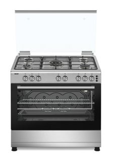 Oscar Gas Oven, 5 Burners, 60×90Cm Steel, Full Safety (Turkish), Silver - F95ZGWHM-OSC01