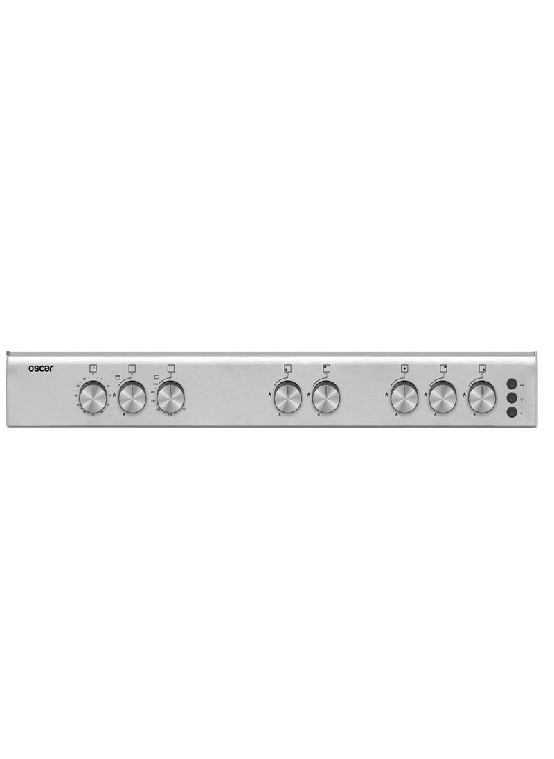 Oscar - Oscar Gas Oven, 5 Burners, 60×90Cm Steel, Full Safety (Turkish), Silver - F95ZGWHM-OSC01 - Image 1