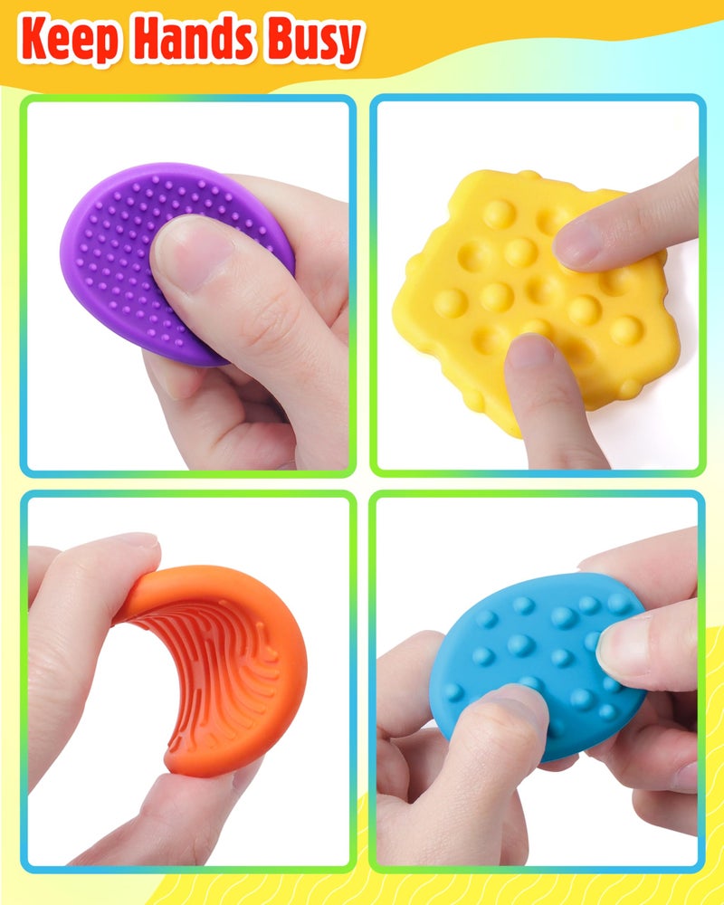 Helsort Sensory Fidget Toys for Kids Adults: 16 Pack Textured Worry Stones for Anxiety Relief, Sensory Toy for Autism Kids Calming, Quiet Small Fidgets for Classroom Prizes, Easter Basket Stuffers Egg Filler - Image 3