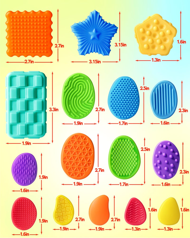 Helsort Sensory Fidget Toys for Kids Adults: 16 Pack Textured Worry Stones for Anxiety Relief, Sensory Toy for Autism Kids Calming, Quiet Small Fidgets for Classroom Prizes, Easter Basket Stuffers Egg Filler - Image 2