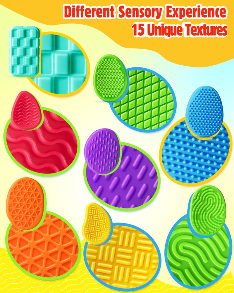 Helsort Sensory Fidget Toys for Kids Adults: 16 Pack Textured Worry Stones for Anxiety Relief, Sensory Toy for Autism Kids Calming, Quiet Small Fidgets for Classroom Prizes, Easter Basket Stuffers Egg Filler - Image 4