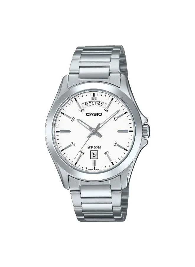 كاسيو Men's Stainless Steel Analog Watch MTP-1370D-7A3VDF - 39.8 mm