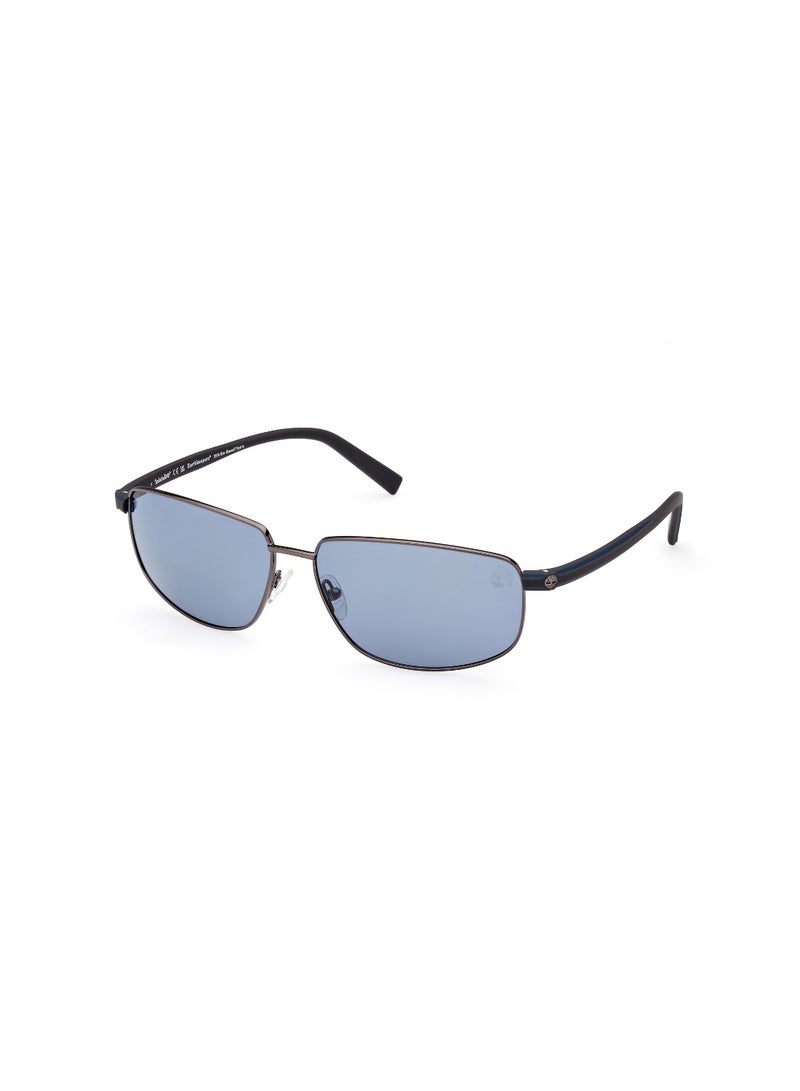 Timberland Men's Rectangular Shape Metal Sunglasses TB932508D65 Lens Size: 65 Millimeter - Smoke Gunmetal - Image 1