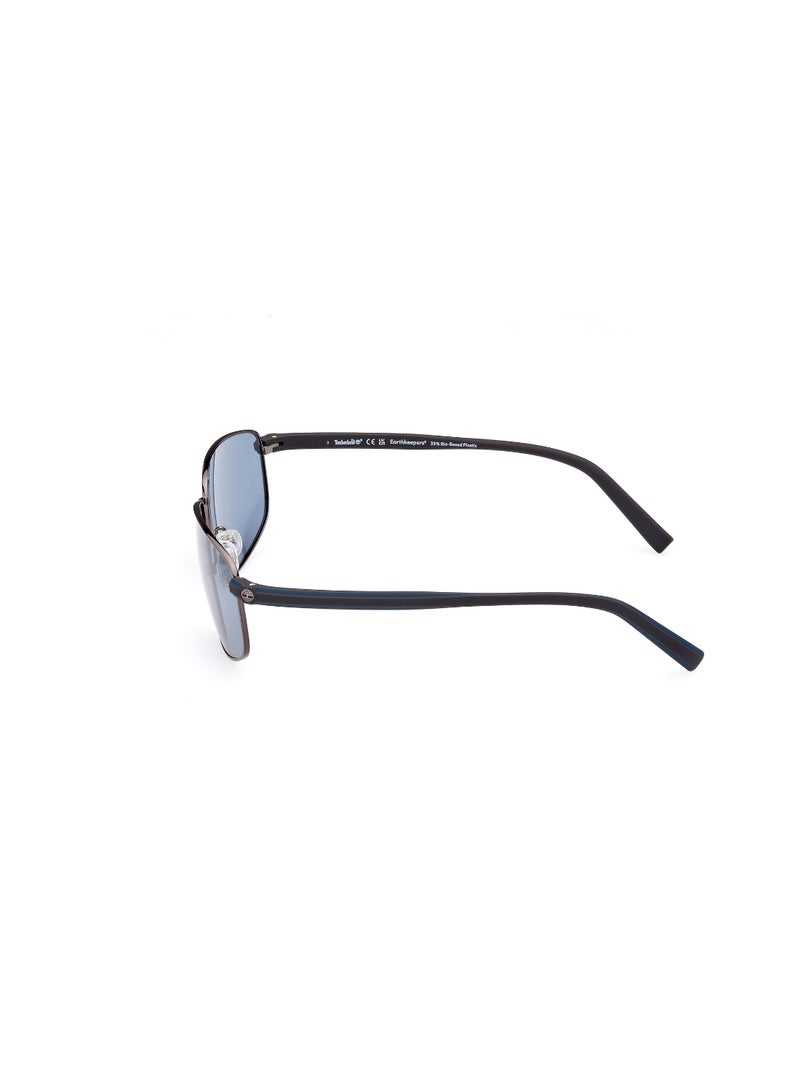 Timberland Men's Rectangular Shape Metal Sunglasses TB932508D65 Lens Size: 65 Millimeter - Smoke Gunmetal - Image 4