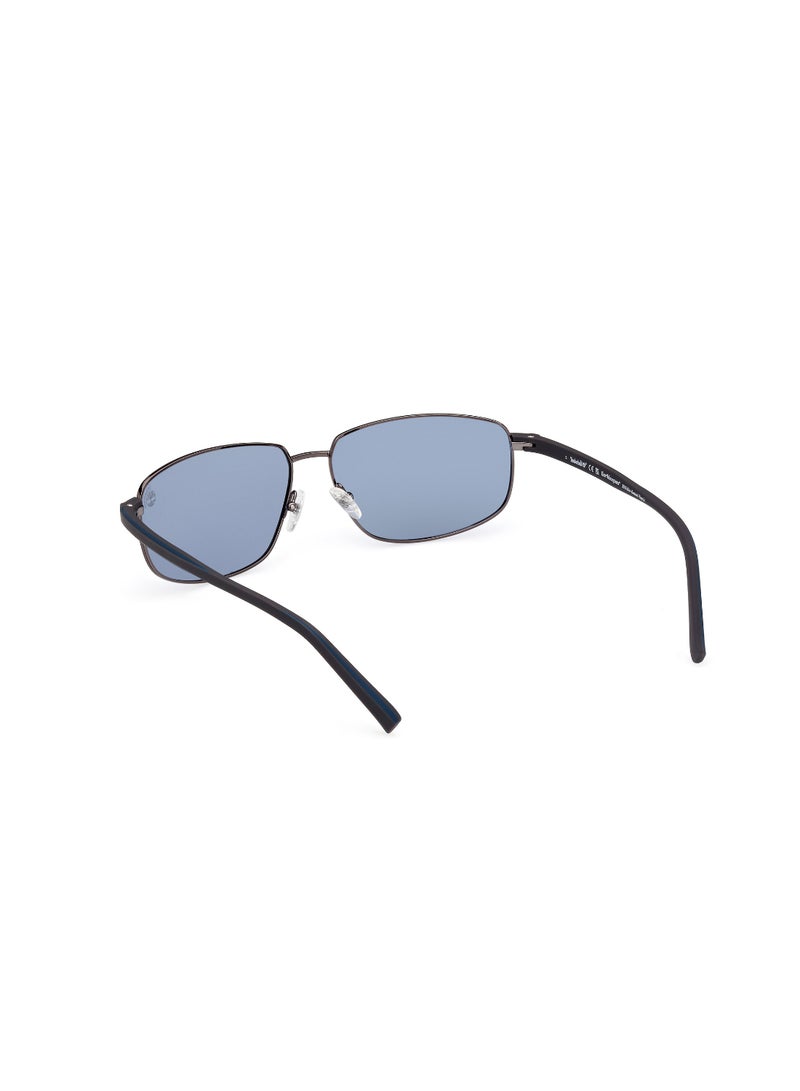 Timberland Men's Rectangular Shape Metal Sunglasses TB932508D65 Lens Size: 65 Millimeter - Smoke Gunmetal - Image 5