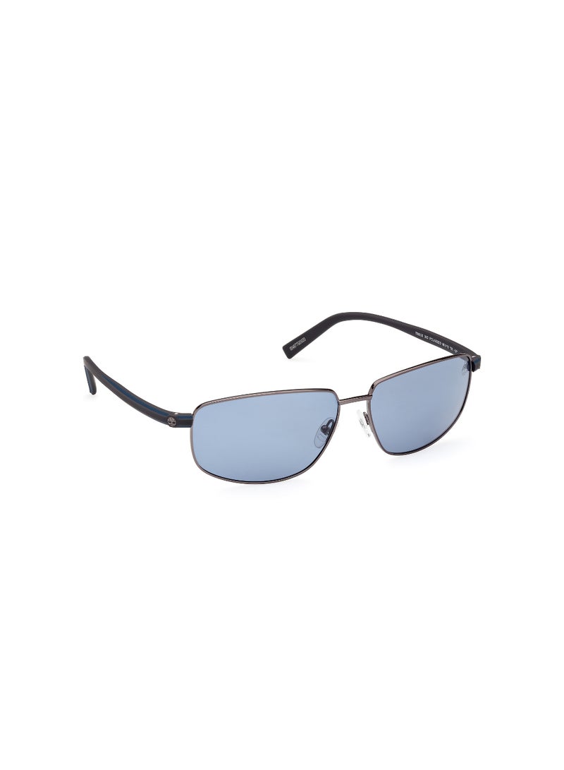 Timberland Men's Rectangular Shape Metal Sunglasses TB932508D65 Lens Size: 65 Millimeter - Smoke Gunmetal - Image 3