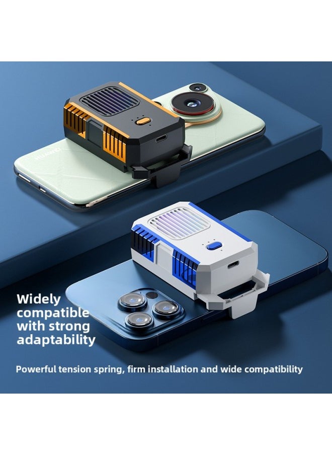 Generic - Semiconductor Mobile Phone Radiator Icing Model Back Clip Type Ice Porcelain Refrigeration Cooling Rechargeable Even Hot Plate Generation-Color:White-[direct Plug-in Model Without Lights Or Semiconductors] - Image 1